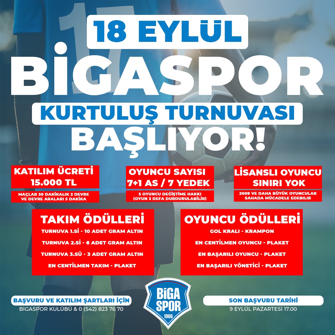 Bigaspor'dan 18 Eylül Kurtuluş Turnuvası'na Çağrı!01