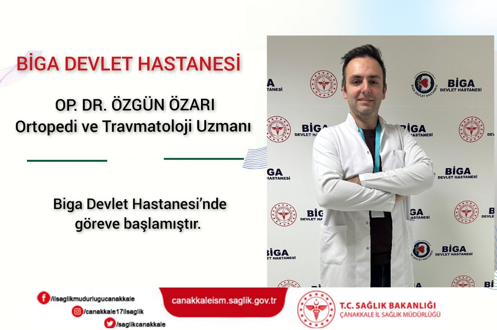 Biga Devlet Hastanesi’nde Yeni Doktor Göreve Başladı1