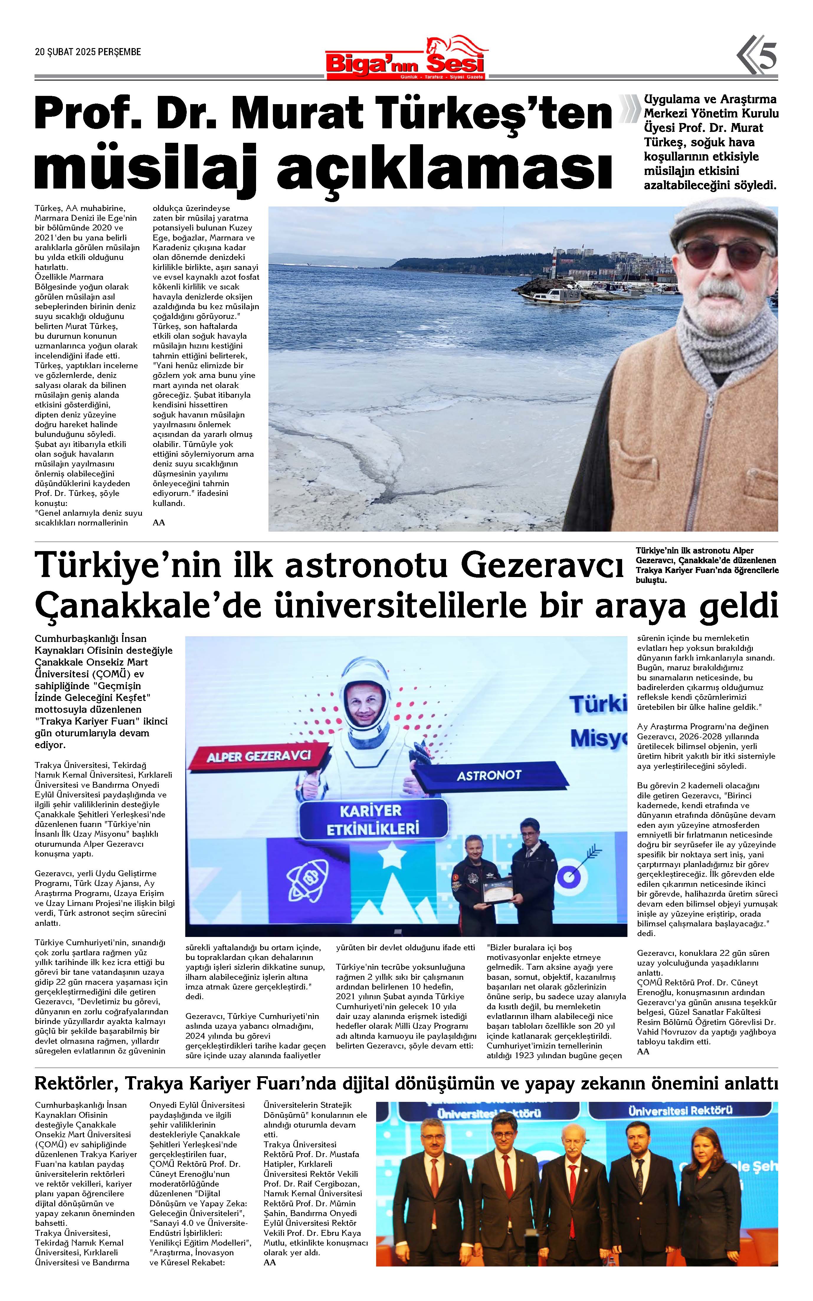 20 02 2025 Biga'nın Sesi Gazetesi Sayfa 5