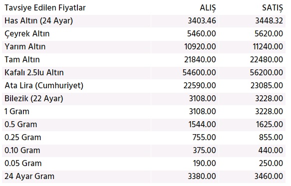 Altın Fiyatları