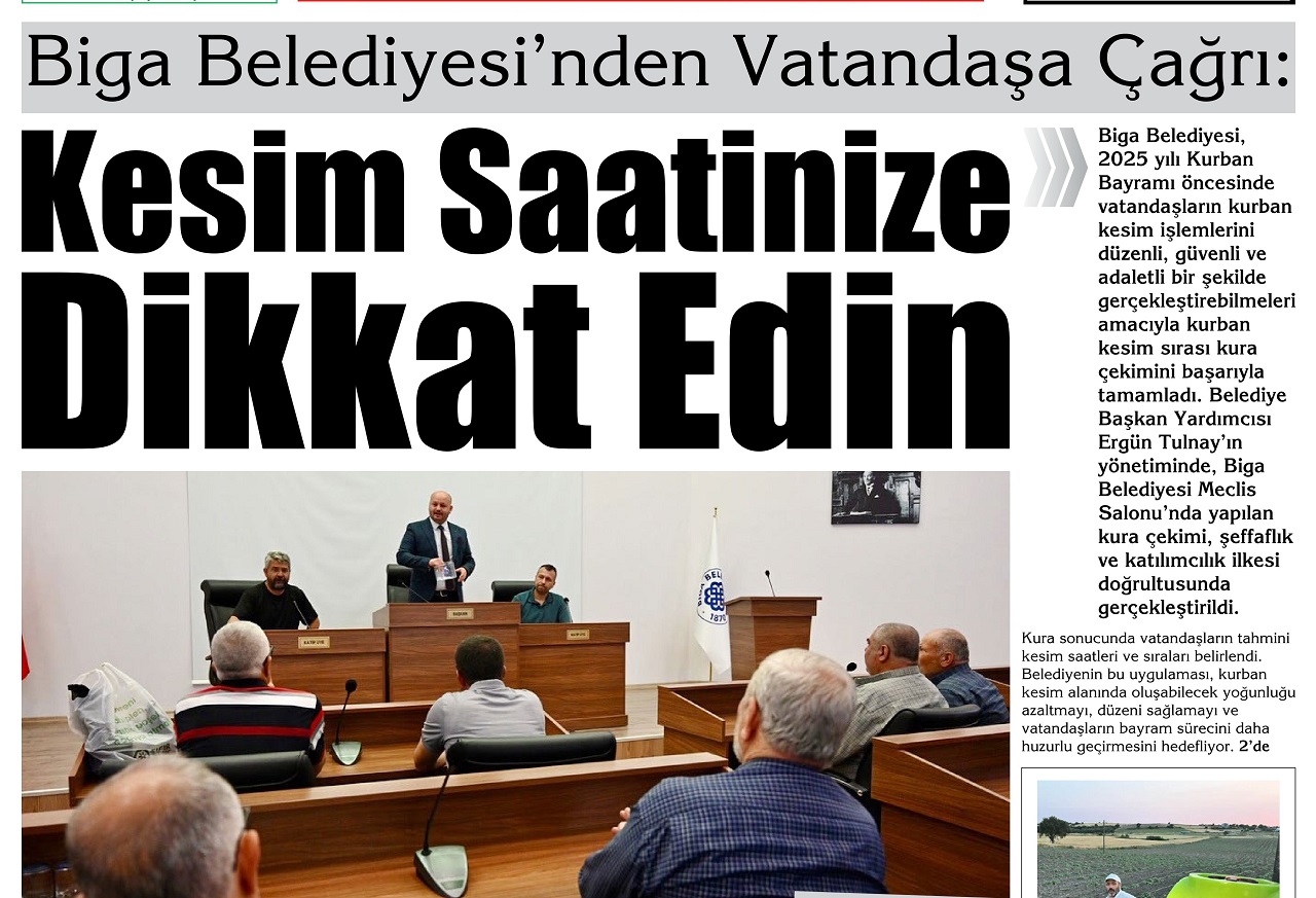 Çanakkale Biga'nın Sesi Gazetesi 4 Haziran 2025 Çarşamba