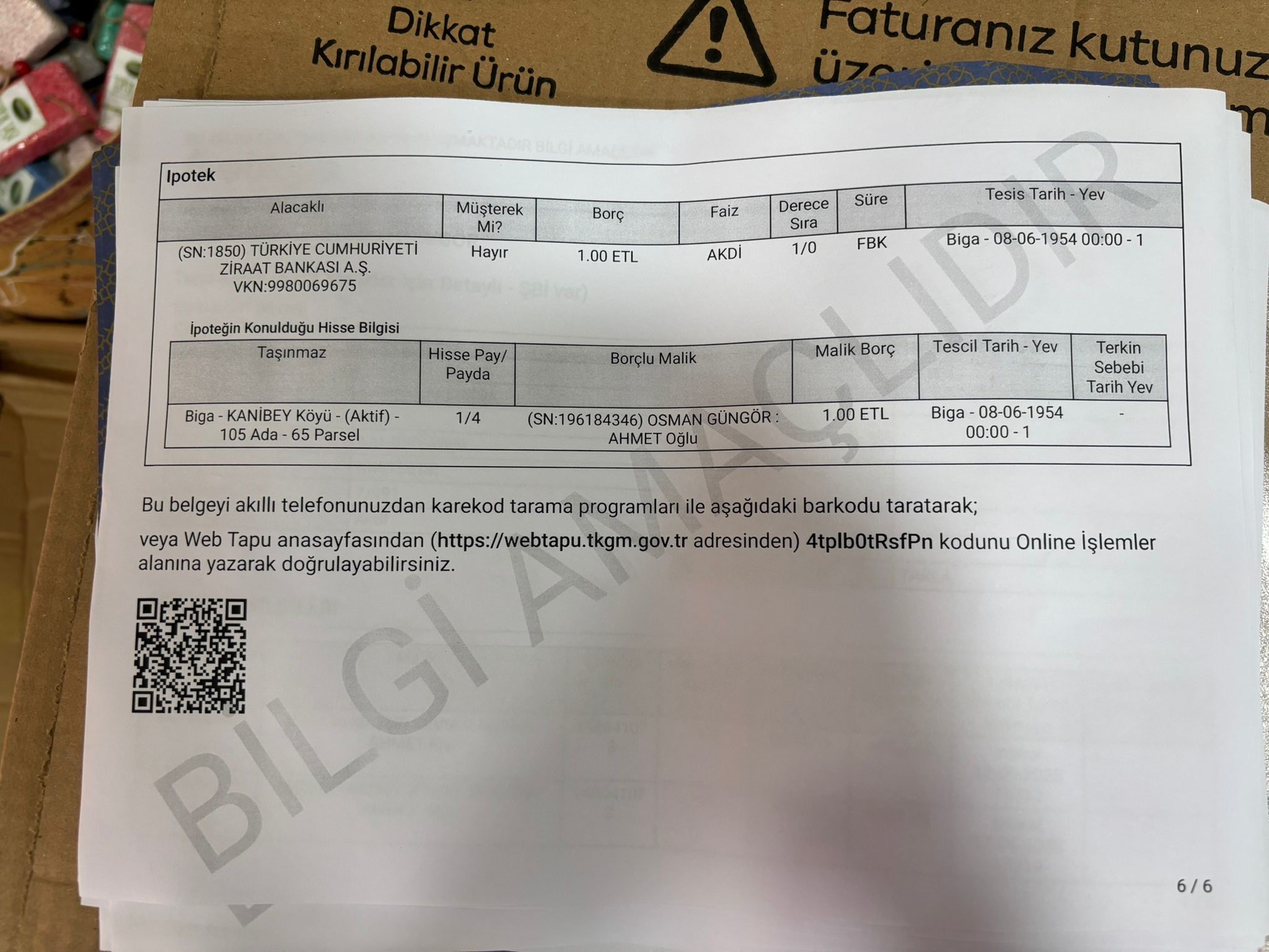 Biga’da 71 Yıllık Borç Tapuda Ortaya Çıktı!10