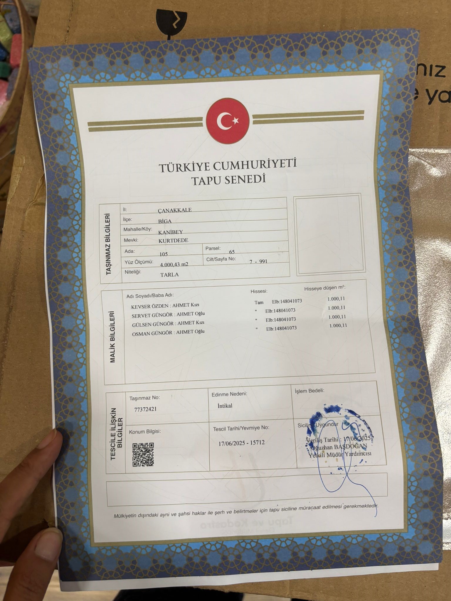 Biga’da 71 Yıllık Borç Tapuda Ortaya Çıktı!5