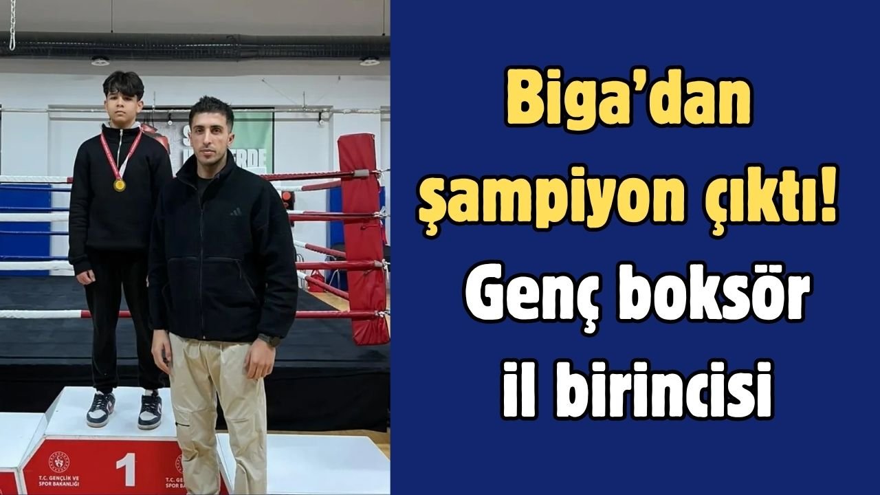Biga’dan şampiyon çıktı! Genç boksör il birincisi