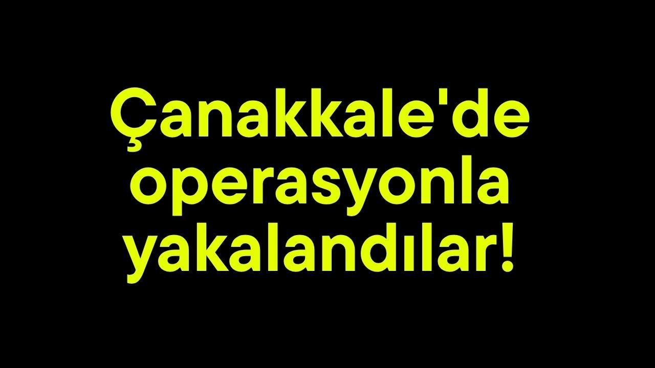 Çanakkale'de operasyonla yakalandılar!