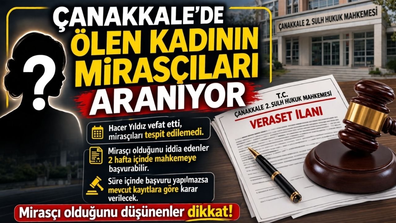 Çanakkale’de ölen kadının mirasçıları aranıyor