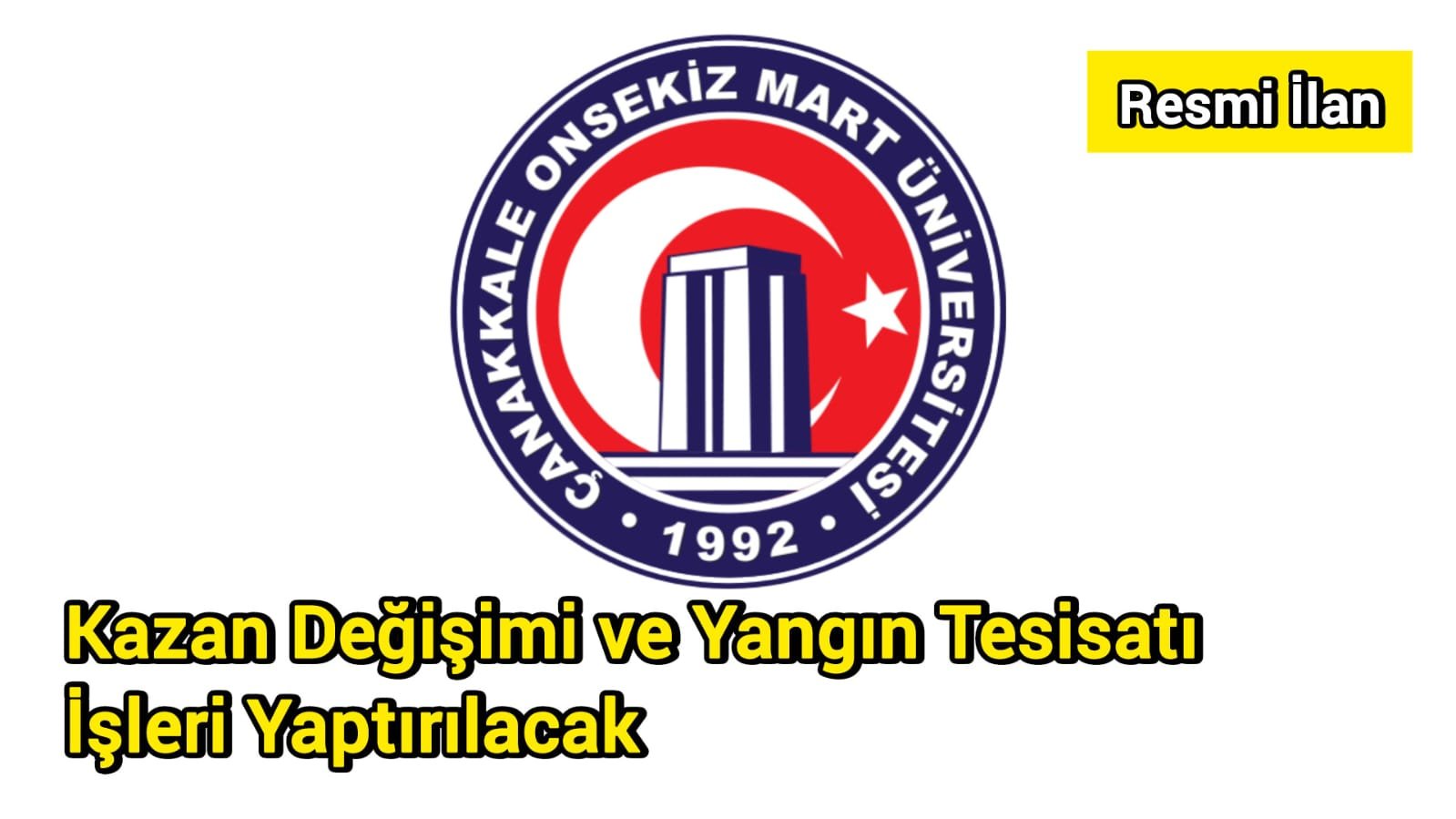 Kazan Değişimi ve Yangın Tesisatı İşleri Yaptırılacak