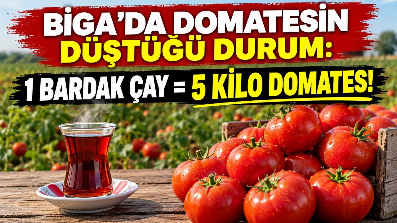 Biga’da domatesin düştüğü durum: 1 bardak çay = 5 kilo domates!