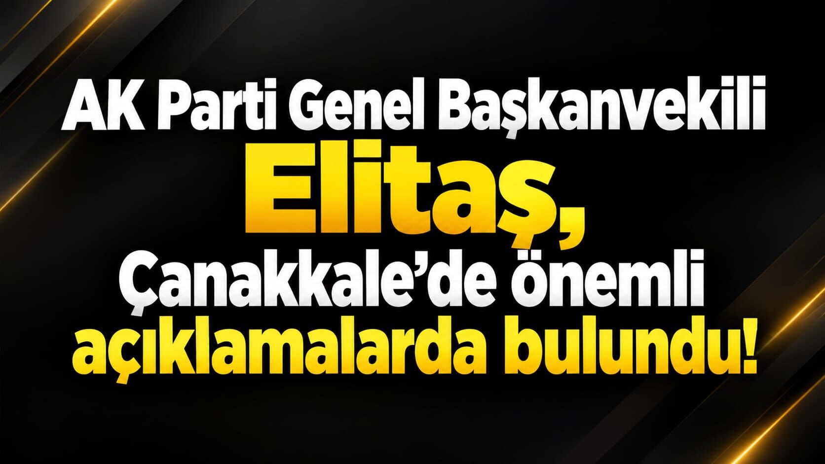 AK Parti Genel Başkanvekili Elitaş, Çanakkale'de önemli açıklamalarda bulundu!
