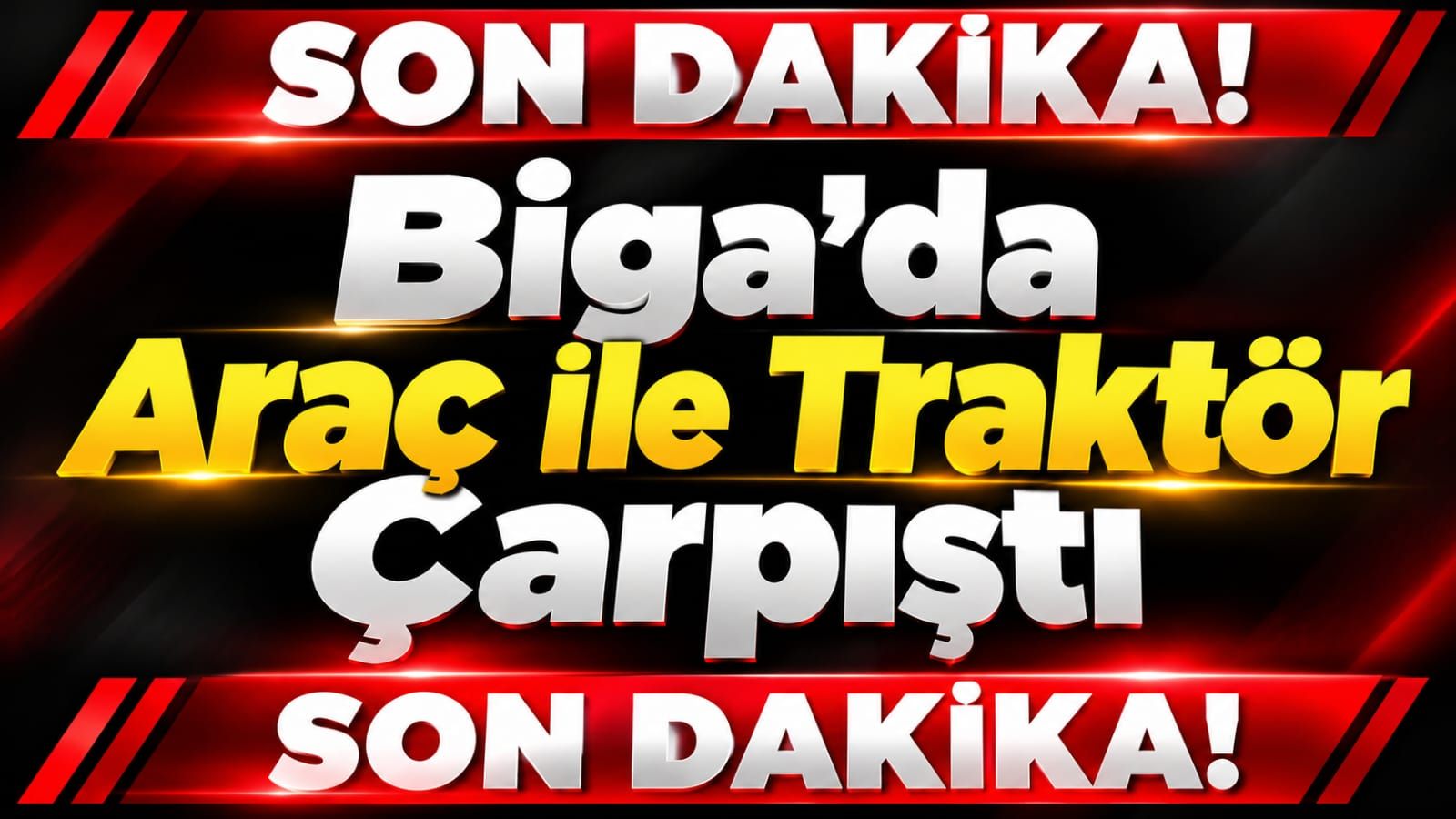 Biga’da Araç ile Traktör Çarpıştı