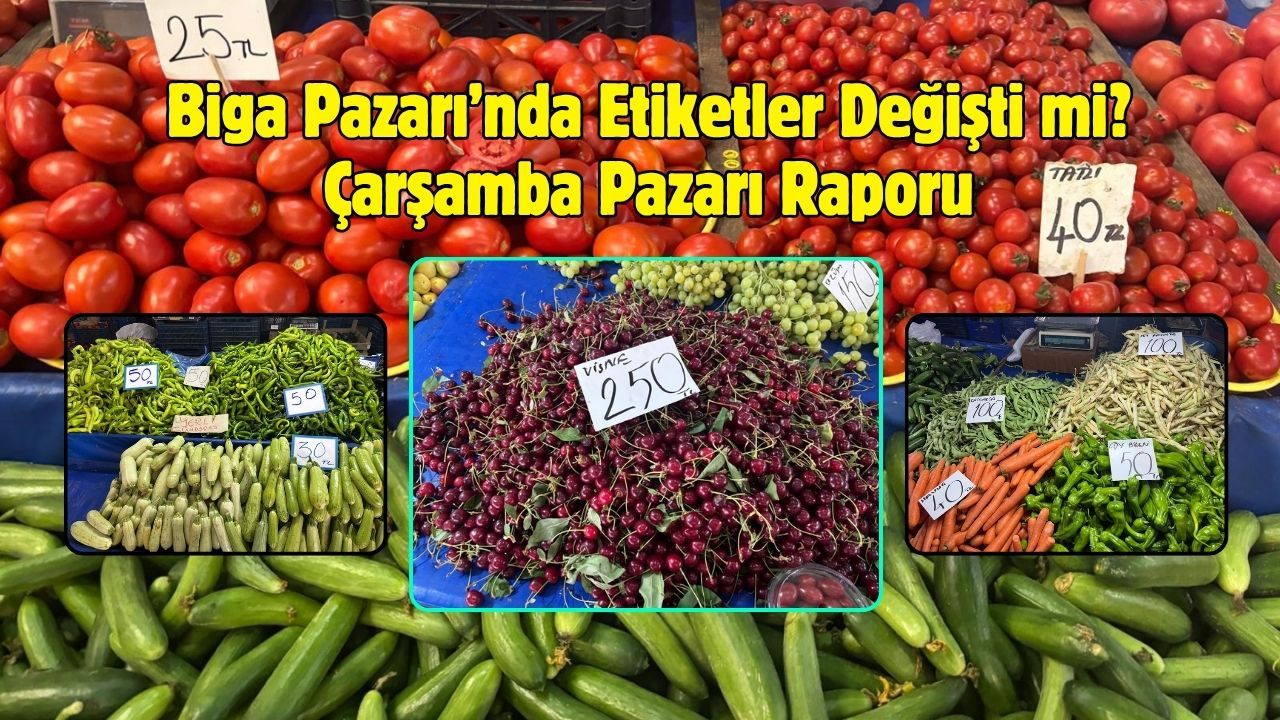 Biga Çarşamba Pazarı'nda Yaz Bereketi Fiyatlara Yansıdı