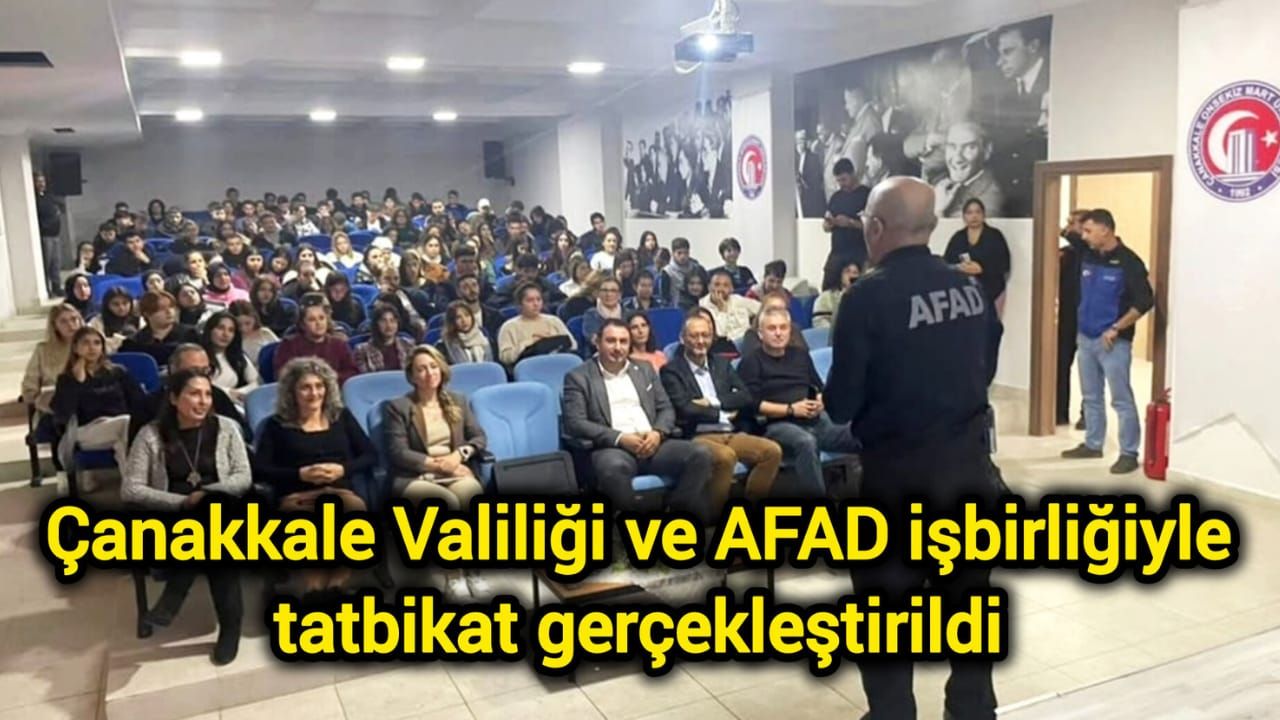 Çanakkale Valiliği ve AFAD işbirliğiyle tatbikat gerçekleştirildi