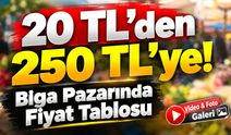 20 TL’den 250 TL’ye! Biga Pazarında Fiyat Tablosu