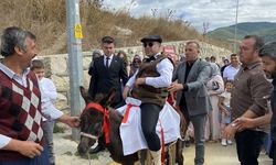 Arkadaşları damadı düğün salonuna eşekle götürdü