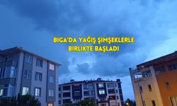 Biga'da Kara Bulutlar Çöktü: Yağış ve Şimşekler Başladı