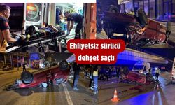 Ehliyetsiz sürücünün takla attı: 4 yaralı