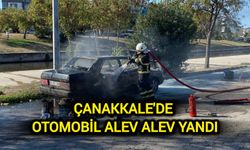 Çanakkale'de otomobil alev alev yandı