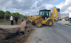 Çanakkale Biga’da köy yolları su baskınlarına karşı güçlendiriliyor