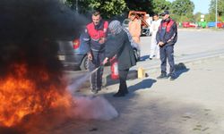 Çanakkale Biga’da uygulamalı yangın tatbikatı