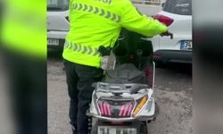 Abartı egzozlu motosiklet kullanan sürücüye 7 bin 129 lira ceza