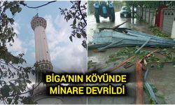 Çanakkale Biga’nın Köyünde Minare Devrildi