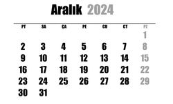 Aralık 2024'te Takvimin Sürprizi: 5 Pazar, 5 Pazartesi, 5 Salı