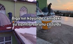 Biga'nın köyünde camideki su sızıntısı sorunu çözüldü