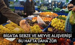 Çanakkale Biga’da sebze ve meyve alışverişi bu hafta daha zor