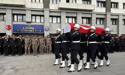 Kazada şehit olan polis memuru için tören düzenlendi