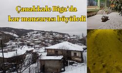 Çanakkale Biga’da kar manzarası büyüledi