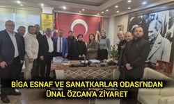 Biga Esnaf ve Sanatkarlar Odası’ndan Ünal Özcan’a Ziyaret