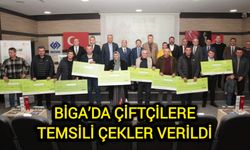 Çanakkale Biga’da çiftçilere temsili çekler verildi