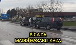 Biga‘da maddi hasarlı kaza