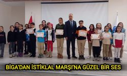 Çanakkale Biga'dan İstiklal Marşı'na güzel bir ses