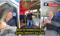 Çanakkale Biga’da minibüsçüler sosyal medyayı salladı!