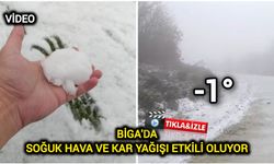 Çanakkale Biga'da soğuk hava ve kar yağışı etkili oluyor