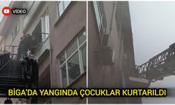 Çanakkale Biga’da yangından çocuklar kurtarıldı