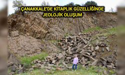 Çanakkale’de kitaplık güzelliğinde jeolojik oluşum