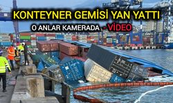 Konteyner gemisi yan yattı