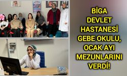 Biga Devlet Hastanesi gebe okulu ocak ayı mezunlarını verdi!