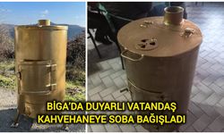 Biga’da duyarlı vatandaş kahvehaneye soba bağışladı