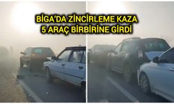 Biga’da Zincirleme Kaza: 5 araç birbirine girdi