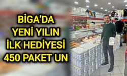 Çanakkale Biga’da yeni yılın ilk hediyesi 450 paket un