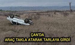 Çanakkale Çan’da Araç Takla Atarak Tarlaya Girdi