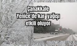 Çanakkale Yenice'de kar yağışı etkili oluyor