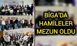 Biga’da hamileler mezun oldu