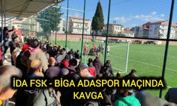 İda FSK-Biga Adaspor maçında kavga