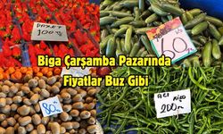 Biga Çarşamba Pazarında Fiyatlar Buz Gibi