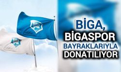 Biga, Bigaspor bayraklarıyla donatılıyor