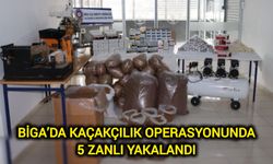 Biga’da kaçakçılık operasyonunda 5 zanlı yakalandı